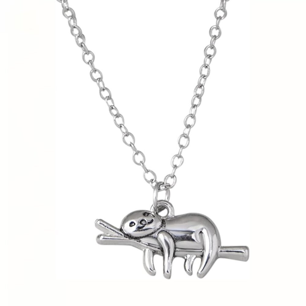 Cute Sloth Necklace With Slider Pendant